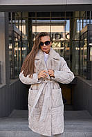 Зимове жіноче пальто ПВ-357 сіре