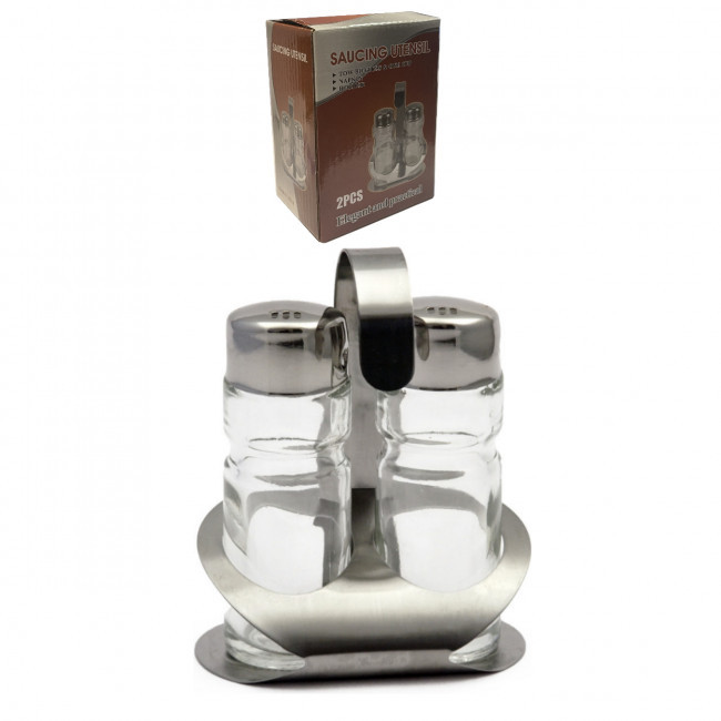 Набір Helios для спецій перець та сіль на нержавіючій підставці (6074), фото 1