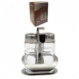 Набір для спецій перець та сіль Helios на нержавіючій підставці (6074)