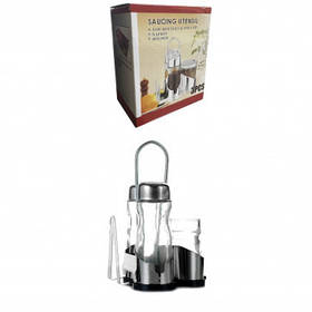 Набір для спецій перець+сіль+підставка для серветок+зубочистка на нержавіючій підставці HLS (6075)