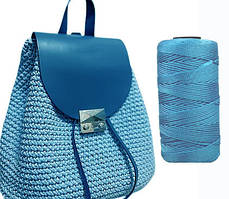 Пряжа нитка для в'язання капелюха, сумок, взуття Ice Silk Крижаний шовк №31 колір блакитний товщина 1,5 мм 100 гр