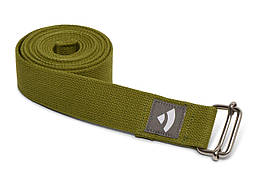 Ремінь для йоги Asana Belt від Bodhi оливково-зелений 250x3.8 см (BH)