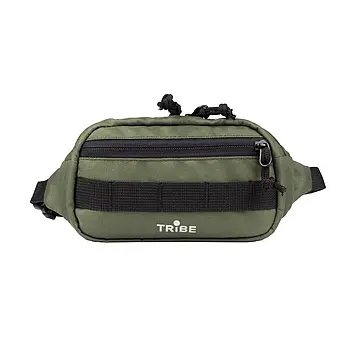 Поясна сумка з поліуретановою просоченням Tribe Waist bag для прогулянки, подорожі або на пробіжку Олива
