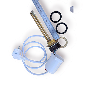 ТЕН 1200 Вт для нагрівання води в пластикову бочку з дротом, захисним ковпаком, сигнальною лампою.