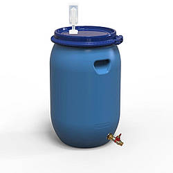 Бочка для бродіння 65 л з винним клапаном U-подібний та латунним зливним краном 1/2"