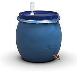Бочка для бродіння 80 л гідрозатвором U, металевим хомутом та латунним зливним краном 1/2"