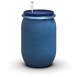 Бочка для бродіння герметична 150 л з металевим хомутом та гідрозатвором S