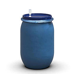 Бочка для бродіння герметична 150 л з металевим хомутом та гідрозатвором U