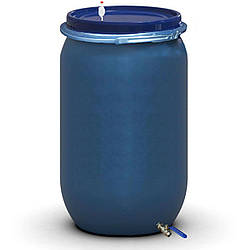 Бочка для бродіння 230 л з гідрозатвором S металевим хомутом та краном 1/2" з нержавіючої сталі AISI 304