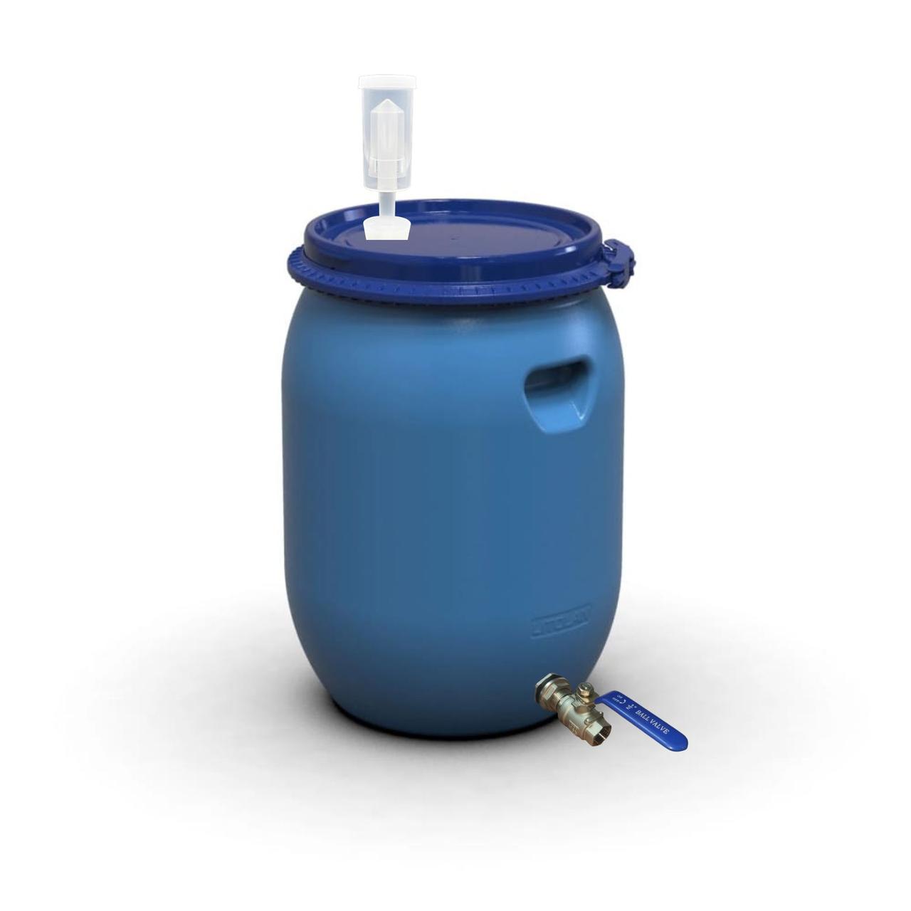 Бочка для бродіння 55 л з винним клапаном U-подібний та краном 1/2" з нержавіючої сталі AISI 304, фото 1