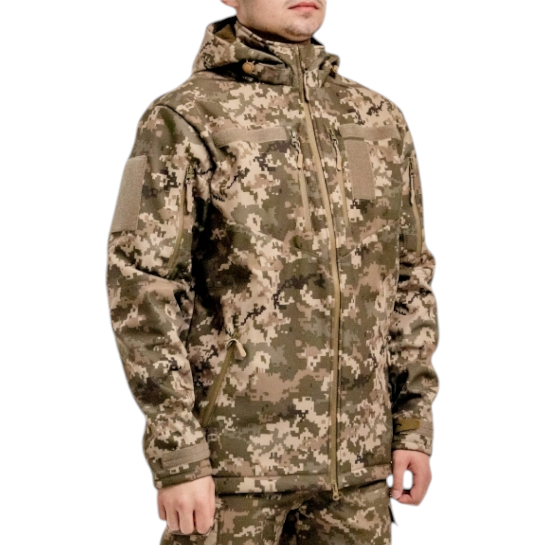 Тактична куртка софтшел Tactic Softshell 505SQUARE в кольорі ММ14 піксель ВСУ 54, фото 1