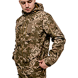 Куртка тактична Tactic Softshell водозахисна софтшел Tactic Softshell 505SQUARE в кльорі ММ14 піксель ЗСУ, фото 4