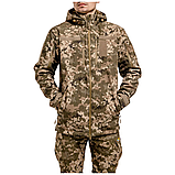 Куртка тактична Tactic Softshell водозахисна софтшел Tactic Softshell 505SQUARE в кльорі ММ14 піксель ЗСУ, фото 3