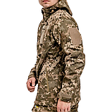 Куртка тактична Tactic Softshell водозахисна софтшел Tactic Softshell 505SQUARE в кльорі ММ14 піксель ЗСУ, фото 6