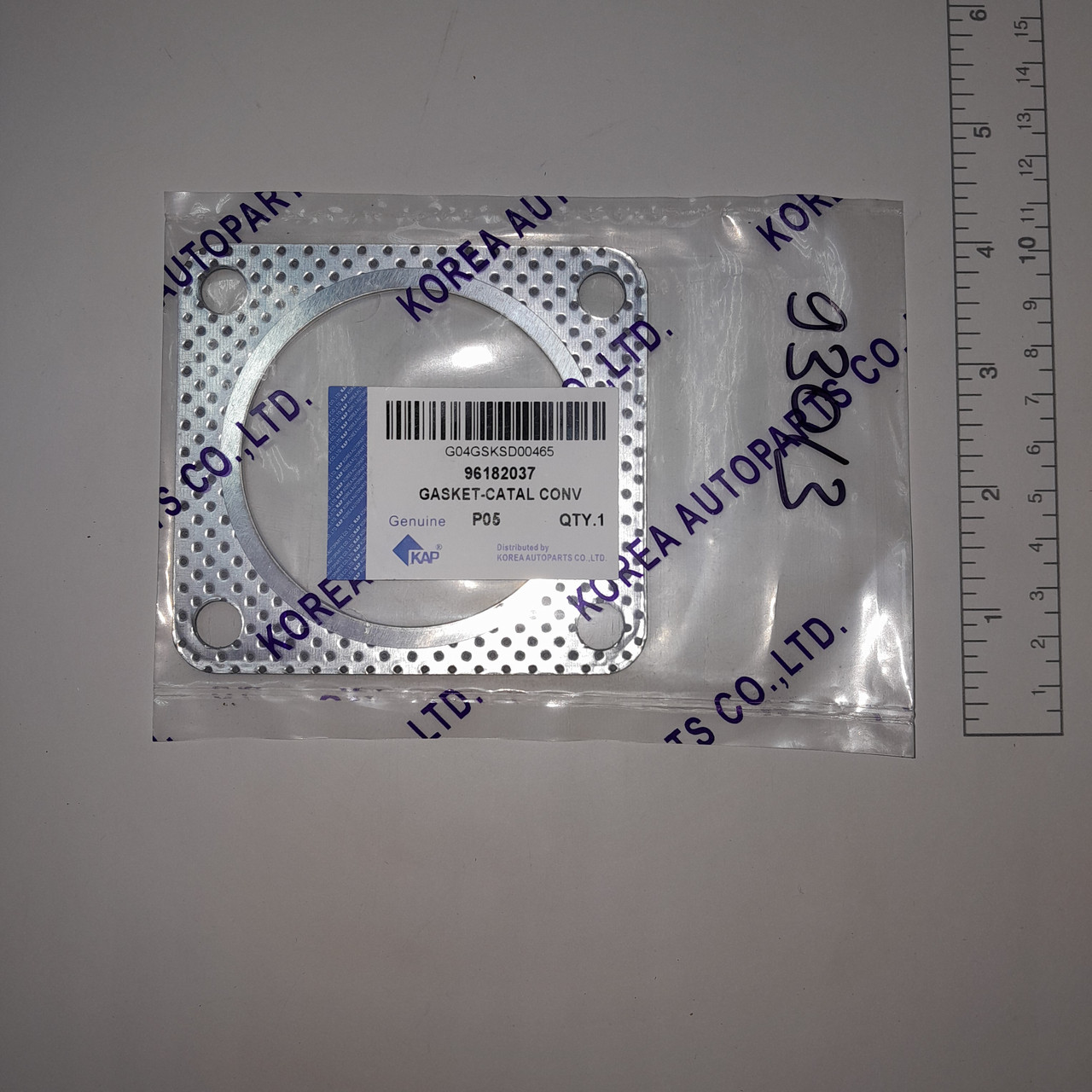 96182037 Прокладка резонатора Ланос/Нексія (KAP/TOPIC) 4 отвори 96099787, фото 1