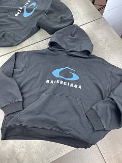 Худі Balenciaga Loop Sports Icon толстовка чоловіча сіра з капюшоном