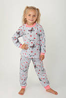 Піжама дитяча тепла сіра меланж, квіти Тм Авекс розмір 110 см