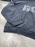 Худі Balenciaga толстовка чоловіче сіре з капюшоном, фото 6