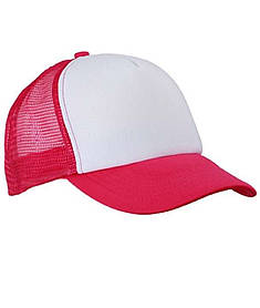 Біла жіноча кепка з сіткою 5 Panel Polyester Mesh Cap Myrtle Beach