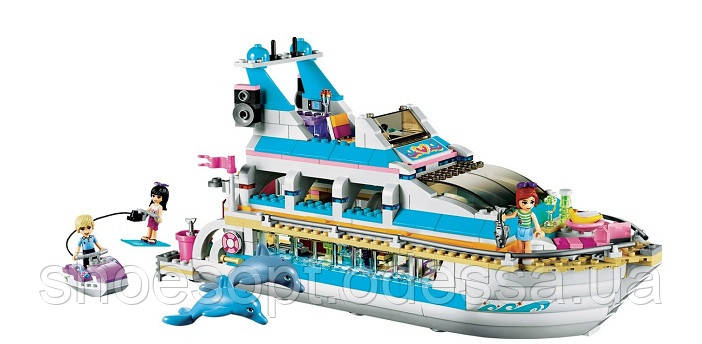 Конструктор Круїзний лайнер: 618 деталей, 3 фігурки, дельфіни, фото 1