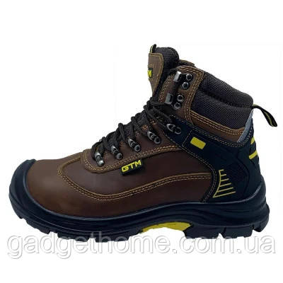 ТОП! Чоботи робочі GTM р.46 композ.носок, шкіра коричневого кольору S1P SRC (SM-075-46) - (gHome), фото 1