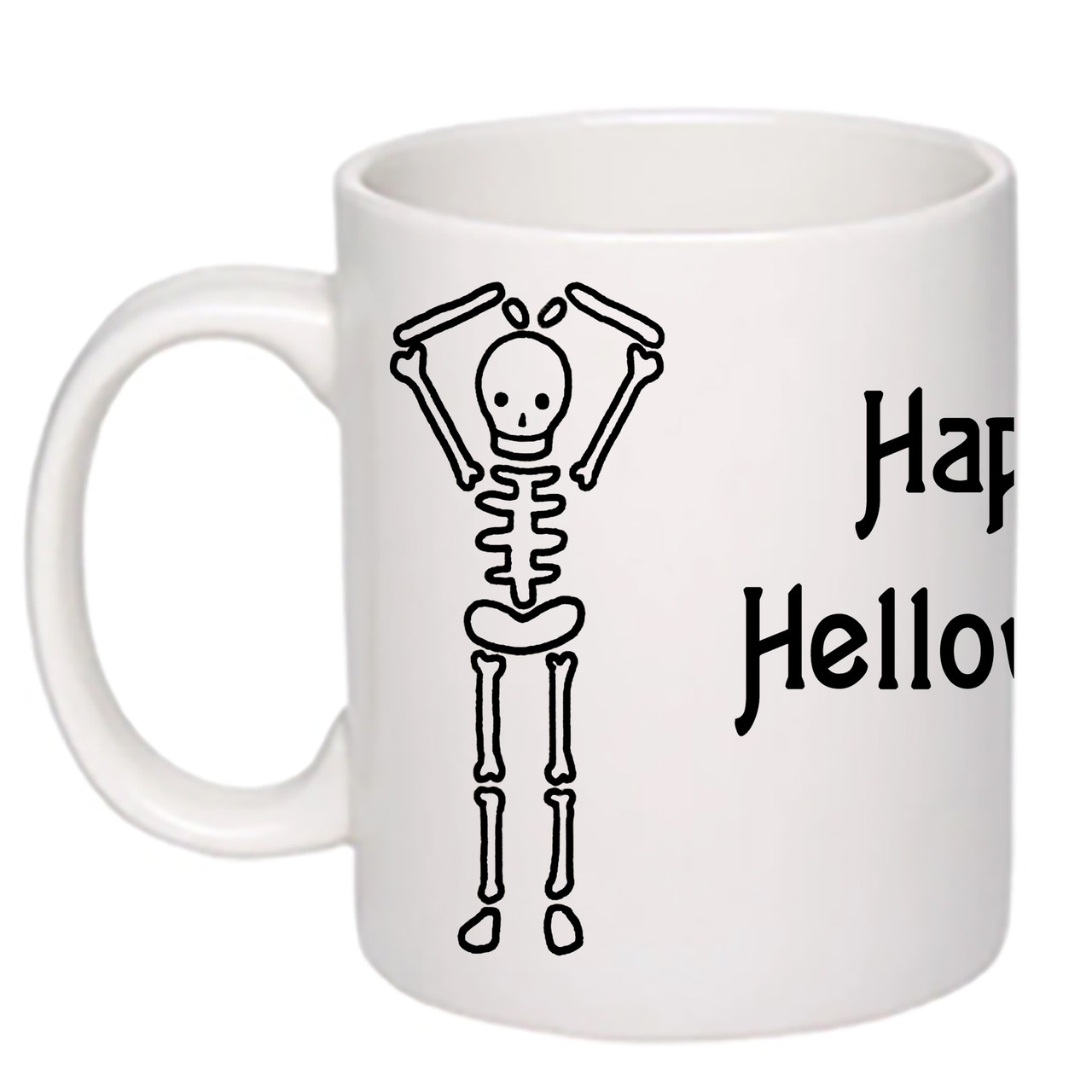 Чашка з друком "Happy Helloween" 330мл (колір білий) (20783)