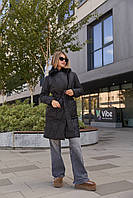 Зимове жіноче пальто ПВ-357 чорне