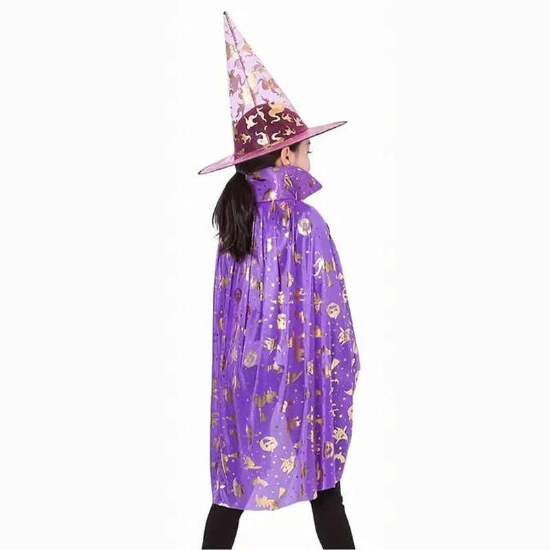 Костюм дитячий на Хеловін Відьма ковпак і плащ, фото 1