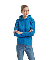 Ультрамаринова жіноча толстовка з капюшоном Lightweight hooded sweat lady-fit Fruit of the loom, фото 5