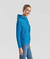 Ультрамаринова жіноча толстовка з капюшоном Lightweight hooded sweat lady-fit Fruit of the loom, фото 6