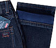 Джинси чоловічі зимові класичні з косими кишенями колір "blue-black", фото 7