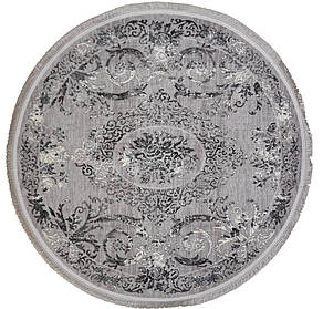 Круглий сірий класичний килим LEVADO 08099A L. GREY