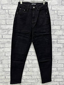 Жіночі чорні джинси мом із високою посадкою