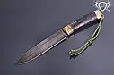 Нож ручной работы "Окопник" 160х30х4мм из дамасской стали и рукоятью из гибрида, фото 2