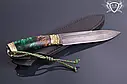 Нож ручной работы "Окопник" 160х30х4мм из дамасской стали и рукоятью из гибрида, фото 3
