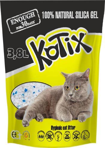 Наповнювач силікагелевий Kotix (Котікс) для котячого туалету 3.8 л, фото 1