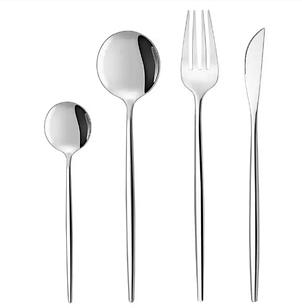 Набір столових приборів сріблястий із неіржавкої сталі 18/10 на 4 предмети