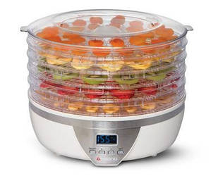 Сушарка для овочів і фруктів Ambiano 95206 (цифровий дисплей, таймер, 350Вт, 5 секцій, 33см, XXL, Німеччина)