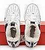 Жіночі та чоловічі зимові кросівки Nike Air Force Winter Low White Black (Білі з чорним) Взуття Найк Аір Форс теплі хутро унісекс, фото 8