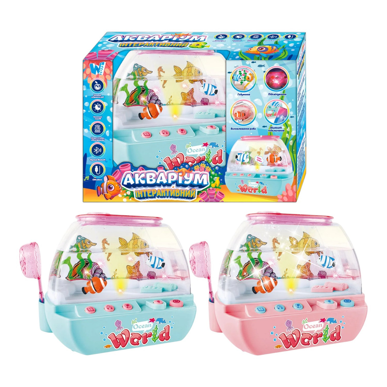 Музичний акваріум "WToys" (підсвічування, казки, пісні, Bluetooth, нічник, USB-кабель, в коробці) 49
