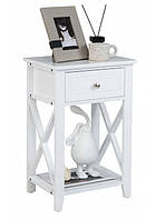 Тумба приліжкова біла Провансаль 1 верхня шухляда