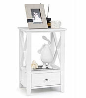 Тумба приліжкова Біла Провансаль 1 нижня шухляда