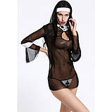 Відверта прозора сукня "монашки" з накидкою, фото 4