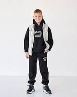 Теплий чорний костюм для хлопчика, худі та джогери Тм Bosskids розмір 128 см