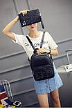 Рюкзак жіночий шкіряний Кіт з клатчем, фото 3