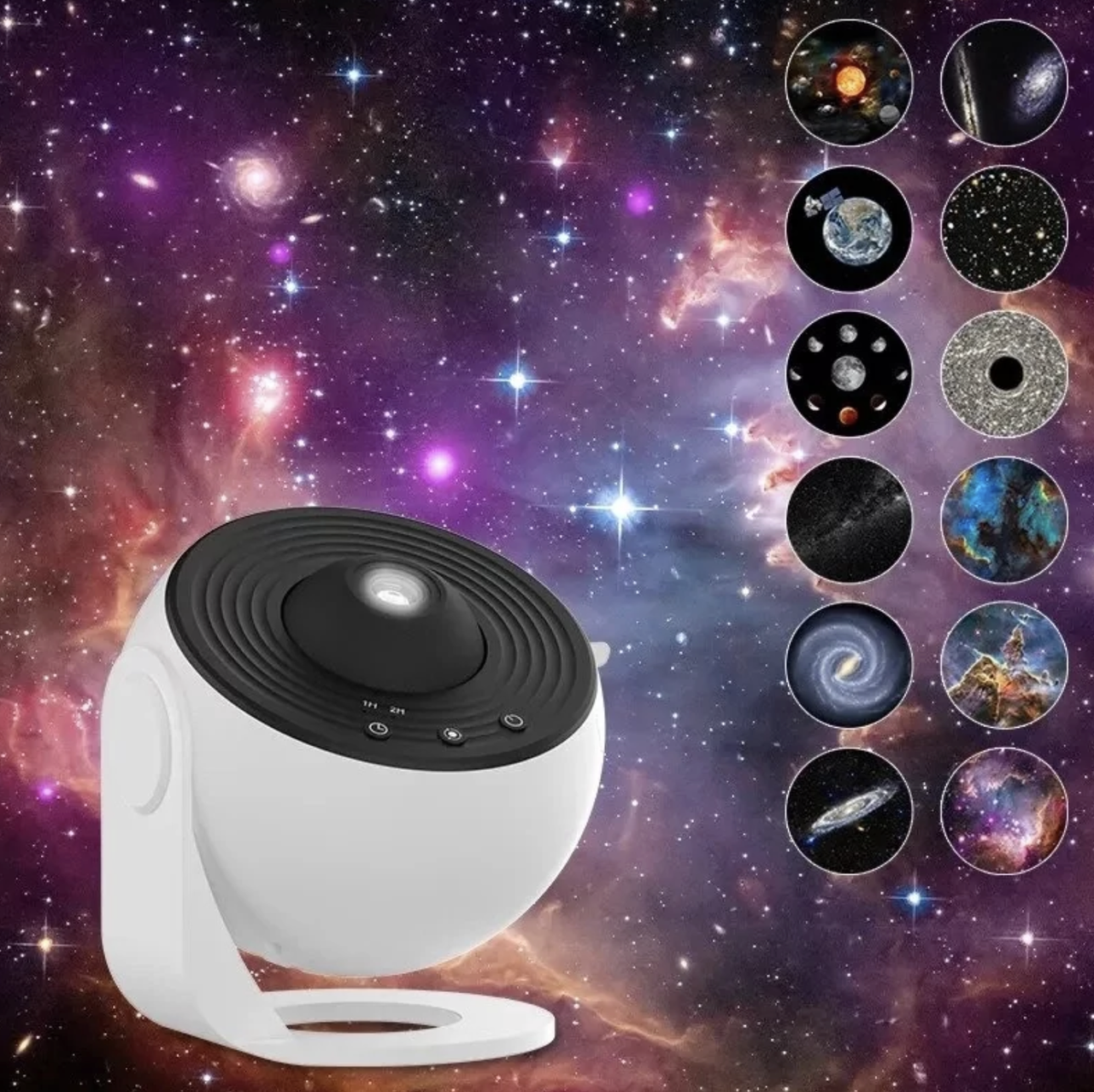 Проектор зоряного неба з 12 сценаріями відображення Galaxy Projector Нічний планетарій для дитячої кімнати, фото 1