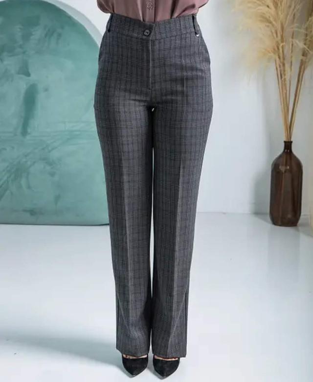 фотографія жіночі класичні штани сірого кольору