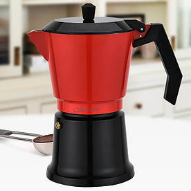 Кавоварка гейзерна алюмінієва еспресо моку (Для приготування 6 чашок кави, Об’єм: 300 мл)