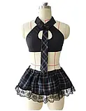 Костюм школярки міні спідниця, блузка, краватка, фото 7