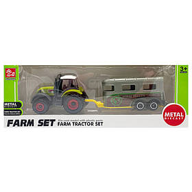 Дитячий трактор з причепом "Farm Set" Bambi SQ82002-1B(Green-Grey), Toyman